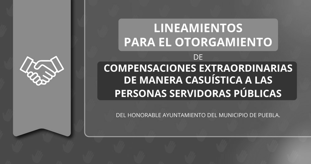 LINEAMIENTOS PARA EL OTORGAMIENTO DE COMPENSACIONES EXTRAORDINARIAS DE MANERA CASUÍSTICA A LAS PERSONAS SERVIDORAS PÚBLICAS DEL HONORABLE AYUNTAMIENTO DEL MUNICIPIO DE PUEBLA.