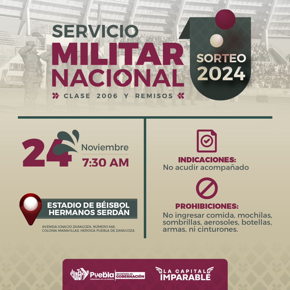 Invita Segom al sorteo para el Servicio Militar Nacional