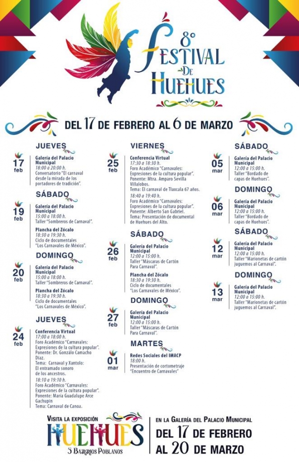 INICIA AYUNTAMIENTO DE PUEBLA ACTIVIDADES CULTURALES POR EL 8° FESTIVAL DE HUEHUES